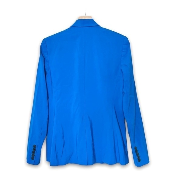 DIANE VON FURSTENBERG Ocean Blue Stretch Wool Single Button Tailored Blazer 12 - Picture 5 of 12